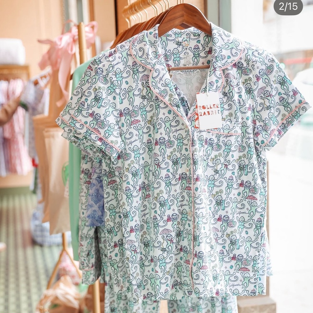 Roller Rabbit Beverly Hills Monkey Polo Pajamas Size Medium